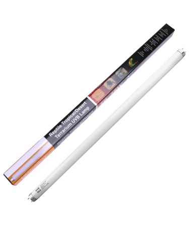 DERNORD T8 Fluorescent Tube UVB Light - 10.0 18W Tube Light UVB Bulb Vivarium Reptile Heat Lamp UV Light for Tortoise Turtle