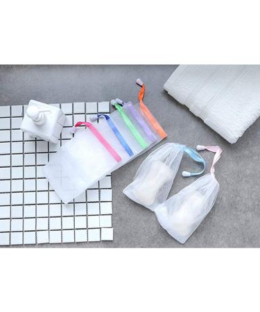Andiker Soft Mesh Soap Bag Set - 7 Pcs | Shower Soap Pouch Saver with Drawstring | Hangable & Quick Drying Nylon | Foaming and Drying Solution - Buy Online on SooperMarket.com