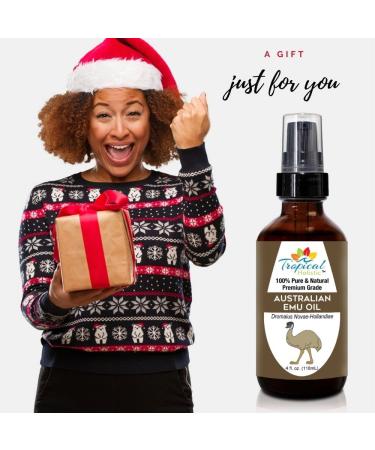 Tropical Holistic 100% Pure Australian Emu Oil 4 oz | Premium Grade Natural Moisturizer for Skin, Hair Growth, Scars, Joint Pain Relief - Buy Online on SooperMarket.com