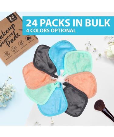 Orighty Reusable Makeup Remover Pads 24 Pack Microfiber Makeup Remover Cloths Cotton Rounds Eco-friendly Face Pads for All Skin Types Makeup Wipes for Facial Cleansing Ideal Gift for Women 5 x 5  - Buy Online on SooperMarket.com