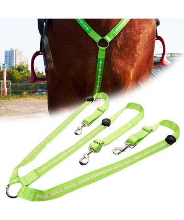 Dowoa LED horse harness horse harness horses chest strap Robust and comfortable safety equipment Best visibility when riding for visible horse (Green-2)
