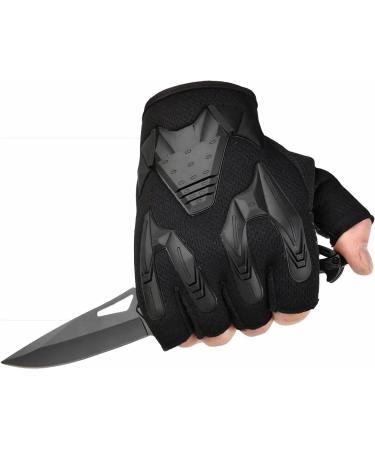FANGIER Fingerless Tactical Gloves for Men - Lightweight and Breathable Outdoor Sports Gloves for Shooting, Hunting, Motorcycling, Climbing - CS Military Action Gloves (Black - Buy Online on SooperMarket.com
