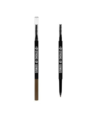 W7 | Stroke of Genius Eyebrow Pencil | Precise and Professional Duo-Ended Eyebrow Pencil with Spoolie Brush | Color: Brunette | Cruelty Free Eyebrow Makeup For Women by W7 Cosmetics