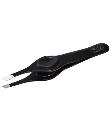 PROFESSIONAL BEVELLED GRIPPING EYEBROW TWEEZERS HAIR BEAUTY TWEEZERS PROFILE SOLE - Black