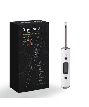 Dipwand Surface Temperature Reader, with 2.1 inch Long Probe Sensor | Portable Surface Thermometer | RGB Backlight LCD Screen White