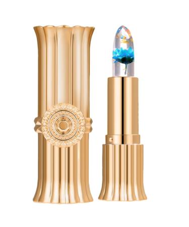 Lipstick with color change-color-changing lip balm nourishing color change-temperature jelly-lip balm warm color change 24k gold foil lipstick for appointments parties teksome blue
