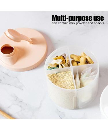 Rotating Milk Powder Dispenser | Portable Formula Storage Box with 4 Compartments | Outdoor Snack Container for Feeding Infant - Buy Now! - Buy Online on SooperMarket.com