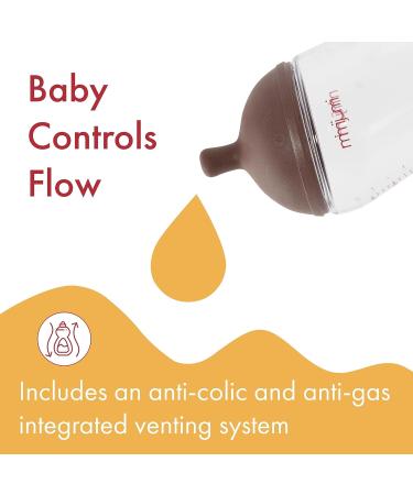 Mimijumi Get Going Anti-Colic Baby Bottle Set - 4 Oz and 8 Oz Darker Bottles for Newborns - Ideal for Baby Breastfeeding - Ages 0-12M - Buy Online on SooperMarket.com