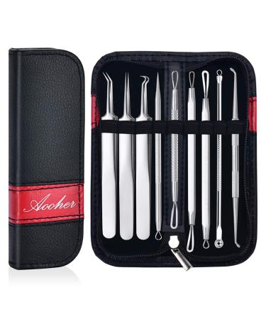 OETUIOW 9pcs Blackhead Remover Tool Kit - Professional Pimple Comedone Extractor Set for Pimples, Blackheads, Zit Removal - Forehead, Facial, and Nose - Buy Online on SooperMarket.com