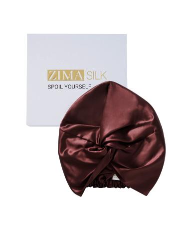 Zimasilk 22 Momme Sleeping hood made of 100% mulberry bead for women hair care natural silk for sleeping silk hood with an elastic stay on the head classic pleated blind 1 piece of unit size Burgundy red