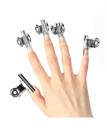 Nail Extension Clips - 5pcs Stainless Steel Silver C Curve Nail Art Accessories for Perfect Extensions - Buy Online on SooperMarket.com