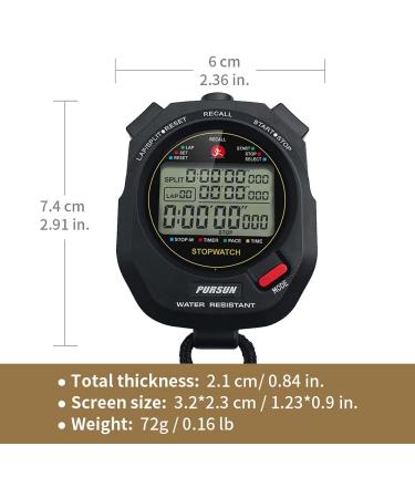 JUNSD Professional Stopwatch Timer for Sports 100 Lap Stopwatch Digital Sports Stopwatch with Countdown Timer 100 Lap Memory 0.001 Second Timing Water Resistant  Black - Buy Online on SooperMarket.com