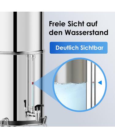 PureWell 6-Stage Ultrafilter Water System - EU Certified 304 Steel Reduces Fluoride & Chlorine 8.5L Capacity - Buy Internationally - Buy Online on SooperMarket.com
