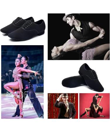 HIPPOSEUS Men's Ballroom Dance Shoes Latin Tango Rumba Low Heel - Black Suede Sole | Model M2 7.5 - Buy Online on SooperMarket.com