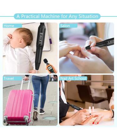 Professional Electric Nail Drill 20000 RPM Efile Manicure Grinder with Bits and Sanding Bands (Grey) - Buy Online on SooperMarket.com