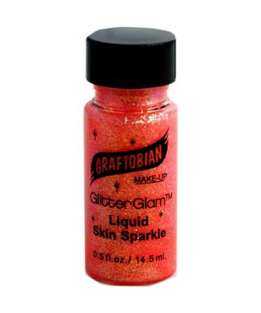 Graftobian Dragon Fire GlitterGlam Liquid Skin Sparkle 0.5oz Long-Lasting Water-Based Glitter Makeup for Face Lips Eyes Ideal for Dance