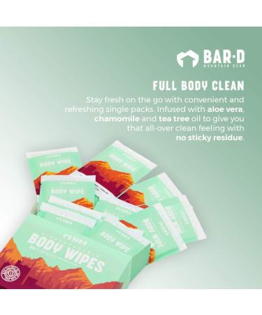 BAR-D XL Body Wipes with Aloe Vera & Tea Tree Oil - Biodegradable Cleansing Wipes for Travel, Camping, Festivals & Post Workout - Buy Online on SooperMarket.com
