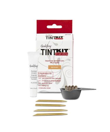 Godefroy Hair Color Kit for Spot Coloring Great For Small Areas Covers Up Gray Hairs Assorted Colors Available 4 Applicaion Kit  Light Brown  1 Count Light Brown 1 Count (Pack of 1)
