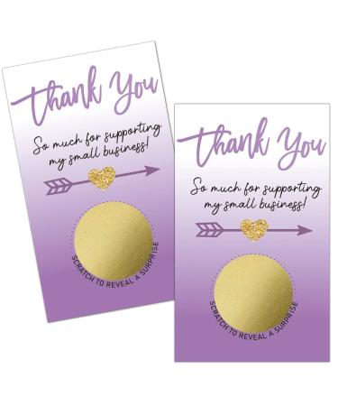 Hafhue 50 Pack Thank You Blank Gift Certificate Scratch Off Cards for Small Business Spa Gold