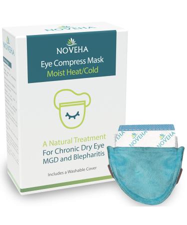 NOVEHA EXPRESS Warm Compress Individual Eye Mask | Moist Hot Technology For Sensitive Dry Eyes - Relieves Stye & Pink Eye - Reusable Heat Water Treatment for Irritated Eyes and Eyelid Lumps One Eye