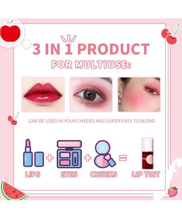 Buy 2 Colors Lip Stain Tint Set - Hydrating Velvet Lipstick Mini - Long Wear Lip Gloss (Strawberry & Cherry - Buy Online on SooperMarket.com