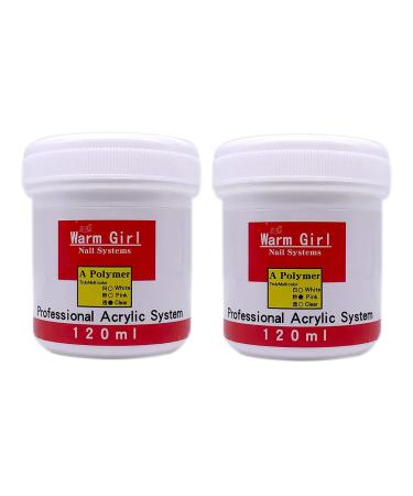 120g Clear Acrylic Powder Pink Professional Acrylic Nail Powder Nail Powder French Manicure Set 2pcs