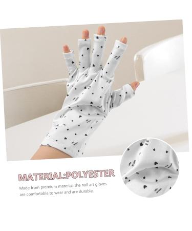 minkissy 2 Pairs Nail Gloves Touchscreen Gloves Manicure Gloves Fingerless Anti Uv Glove Uv Gloves Nails Gel Nail Gel Fingerless Gloves for Women Uv Protection Polyester Grill Lamp Pattern 24x13cm - Buy Online on SooperMarket.com