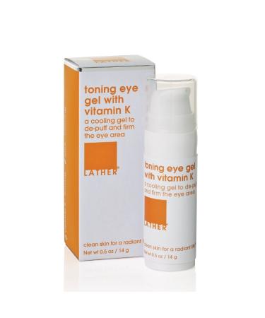 LATHER Toning Eye Gel with Peptides | 0.5 Fl Oz | Treatment for Puffy Eyes, Under Eye Bags, Dark Circles & Crow's Feet | Eye Care Products for Skin Care & Self Care - Buy Online on SooperMarket.com