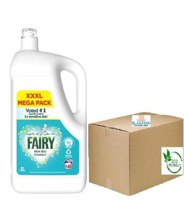 Fairy Non Bio Laundry Detergent Liquid 140 Wash 4.34L Dermatologically Tested Boxed Slamtech