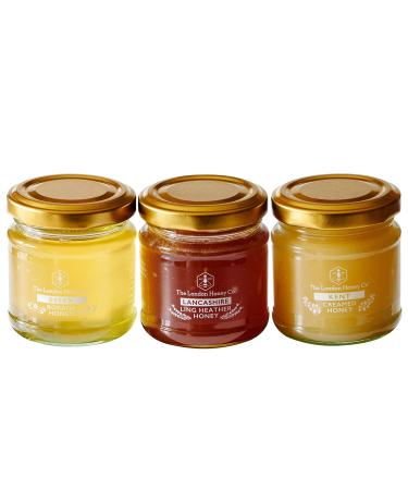 The London Honey Company - British Honey Trio Gift Set (100gx3) - Pure British Honey - Single Origin Honey - Raw Honey Unpasteurised - Natural Honey - Honey Gift Sets