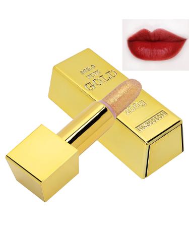 6 Colors Sparkle Lipstick Lip Gloss Matte Metallic Glitter Lipstick Shining Long Lasting Water- Charming Makeup Cosmetics 3.5g (2#)