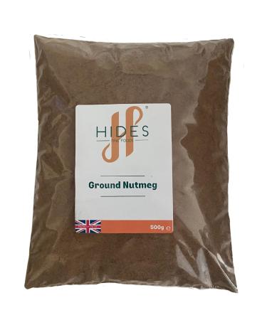 Hides Fine Foods - Ground Nutmeg 500g - GMO Free - Suitable for Vegetarians - Spice Staple - Indonesian Cuisine - Indian Cooking - Desserts - Puddings