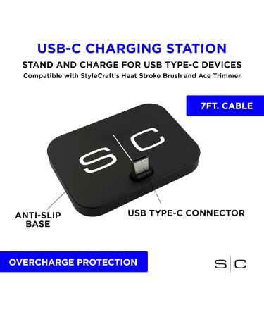 Stylecraft USB-C Portable Charging Station for Hair Clippers & Trimmers - Universal Compatibility Black - Buy Online on SooperMarket.com