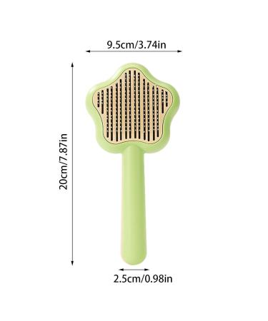 Self-Cleaning Cat Brush with Unlocking Button - Compact Fur Care Brush for Dogs Cats & Rabbits - Efficient Hair Removal in Green - Buy Online on SooperMarket.com