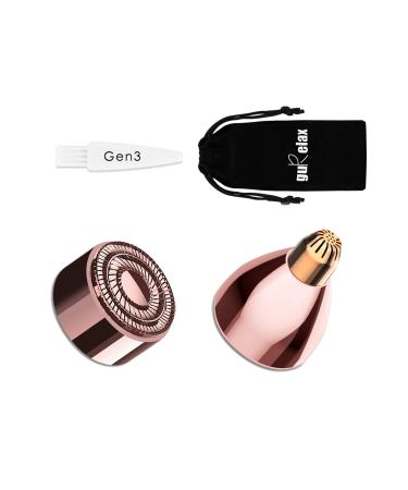 Replacement Heads for Flawless Finishing Touch Facial Hair Remover Upgrade Gen 3 Eyebrow Hair Remover Replacement Heads Painless 18k Gold Replacement Blades for Flawless (1+1) Rose Gold-1