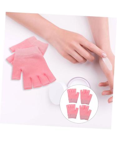 HAPINARY 2 Pairs Gel Gloves Half Finger Gloves Fingerless Moisturizing Gloves for Dry Hands Skin Care Gloves Comfortable Gloves Cotton Moisturising Gloves at Night Lotion Miss Dipping Pink - Buy Online on SooperMarket.com