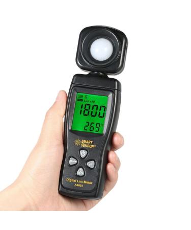 Smart Sensor AS803 Digital Lux Light Meter 1-200000 Lux Lumenmeter High Precision Lux/FC Tester