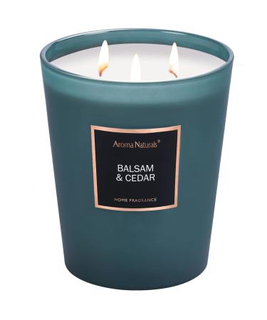 Aroma Naturals fragrance candles large candle in the glass 943 g natural soy aroma therapy candles up to 130 hours with 3 cotton dings (balm & cedar)