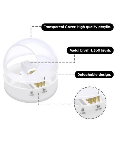 AMAZDIP Nail Drill Bits Cuticle Cleaner Case Tool - 2-in-1 Steel Wire & Nylon Brush for Carbide/Ceramic Bits - White - Buy Online on SooperMarket.com