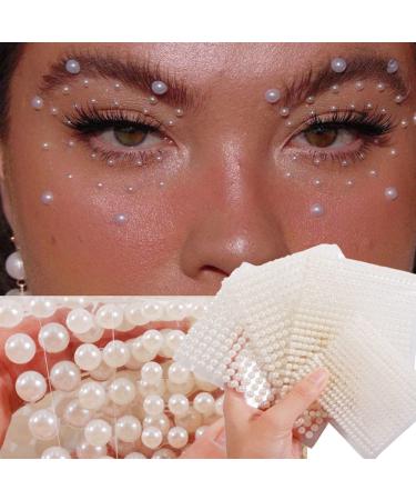 White Pearl 3D Self Adhesive Nail Rhinestones Temporary Tattoo Gems - 4 Sheets - Buy Online on SooperMarket.com