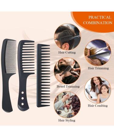 URAQT Hairdressing Combs Set 3 Pack Wide Tooth Combs Heat Resistant Anti-static Carbon Hair Brush Hair Comb for Long Wet or Curly Hair Detangling Wide Tooth Comb Set - Buy Online on SooperMarket.com