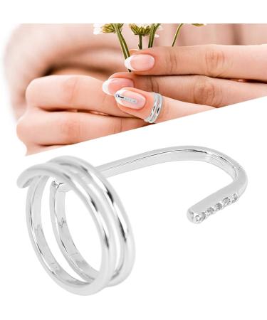 TYCIONG Decorative Nail Ring Fashion Fingertip Jewelry Nail Art Ring Ladies Wearing Nail Accessories (3050 platinum) - Buy Online on SooperMarket.com