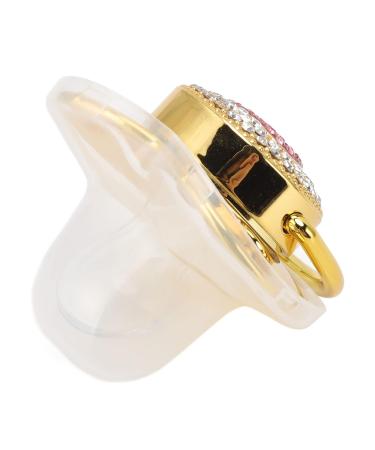 Heart-Shaped Baby Pacifier Nipple with Rhinestones - Safe & Flexible Gold Design for International Shipping - Buy Online on SooperMarket.com