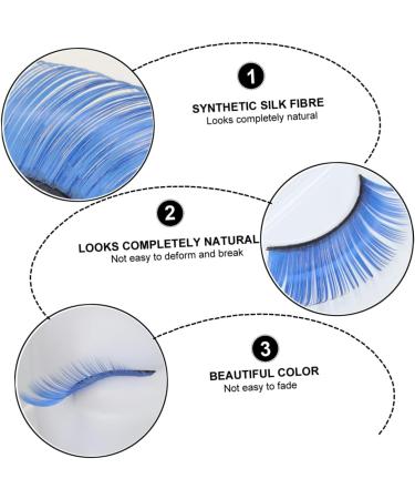 ABOOFAN 2 Pairs Blue Long Eyelashes Halloween Fake Lashes Makeup Long Fake Eyelashes Halloween Artificial Eyelashes Halloween Makeup Eyelashes Cosplay Miss False Eyelashes - Buy Online on SooperMarket.com