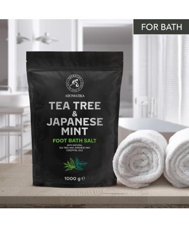 Foot Bath Salt with Sea Salt & Essential Tea Tree Oil - 1kg Pedicure Soak for Ultimate Foot Care - Natural Mint Oil Bathing Additive - Buy Online on SooperMarket.com