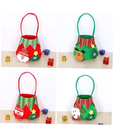 CHILDWEET 4pcs Christmas Candy Bag Xmas Candy Xmas Presents Pouches Xmas Bag Holder Brushed Cloth Snack - Buy Online on SooperMarket.com