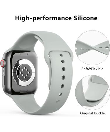 3 Pack Silicone Sport Bands Compatible with Apple Watch 38/40/41mm - White Grey Black - Replacement Straps for iWatch Series 8 7 6 5 4 3 SE - Men Women - Small Size - Buy Online on SooperMarket.com