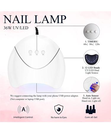 Phoenixy Poly Nail Gel Kit - 8 Colors Extension Set with 36W LED UV Lamp | Manicure Starter Kit for Women - Bahamas Sand Beach - Buy Online on SooperMarket.com