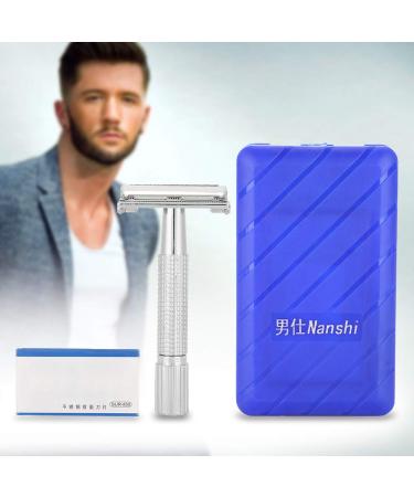 Premium Double Edge Silver Hand Razor for Men - Includes Case | Perfect Beard Grooming Tool - Buy Online on SooperMarket.com