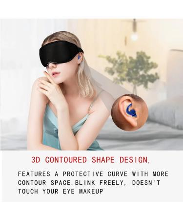 3D Contoured Sleep Mask with Ear Plugs - Lightweight, Blocks Out Light, Noise Cancelling, Adjustable Strap - Reusable, 33dB SNR - Buy Online on SooperMarket.com